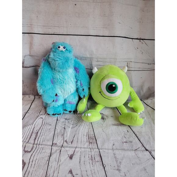 Monsters Inc. Sully & Mike Wazowski Stuffed Plush 15” Disney Store Pixar Set - Picture 1 of 9
